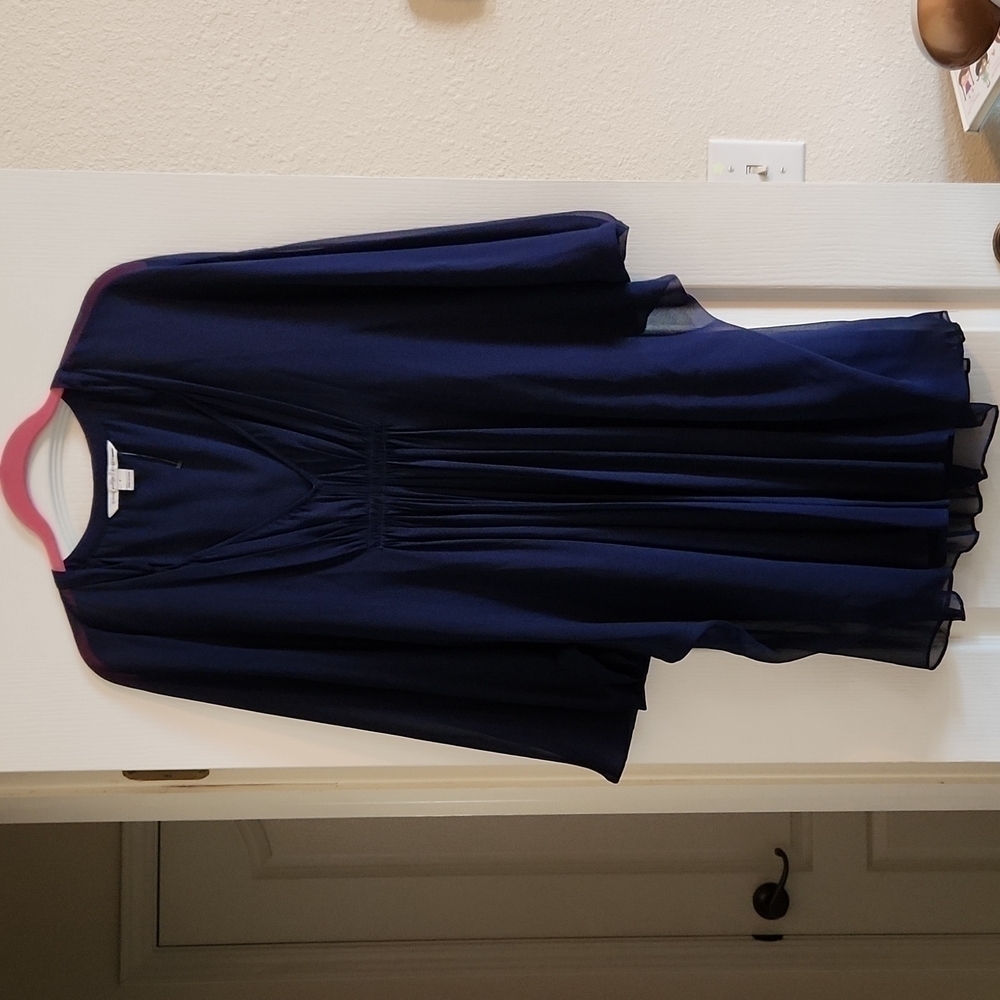 Diane Von Furstenberg fluerette dress, navy blue, size 4, NWOT